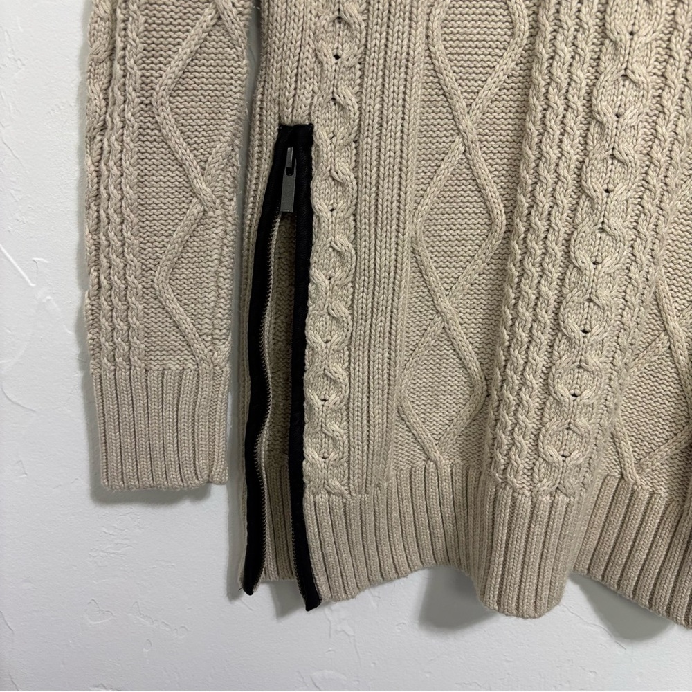 Banana Republic Women's Small Cable Knit Textured Sweater Side Zip Cotton - Picture 4 of 10